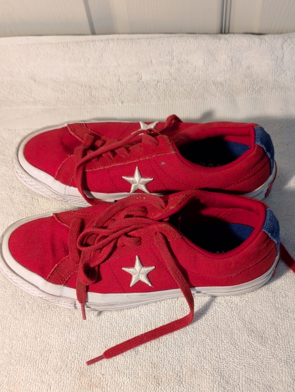 Converse Red Kids Canvas Sneakers with Silver Star